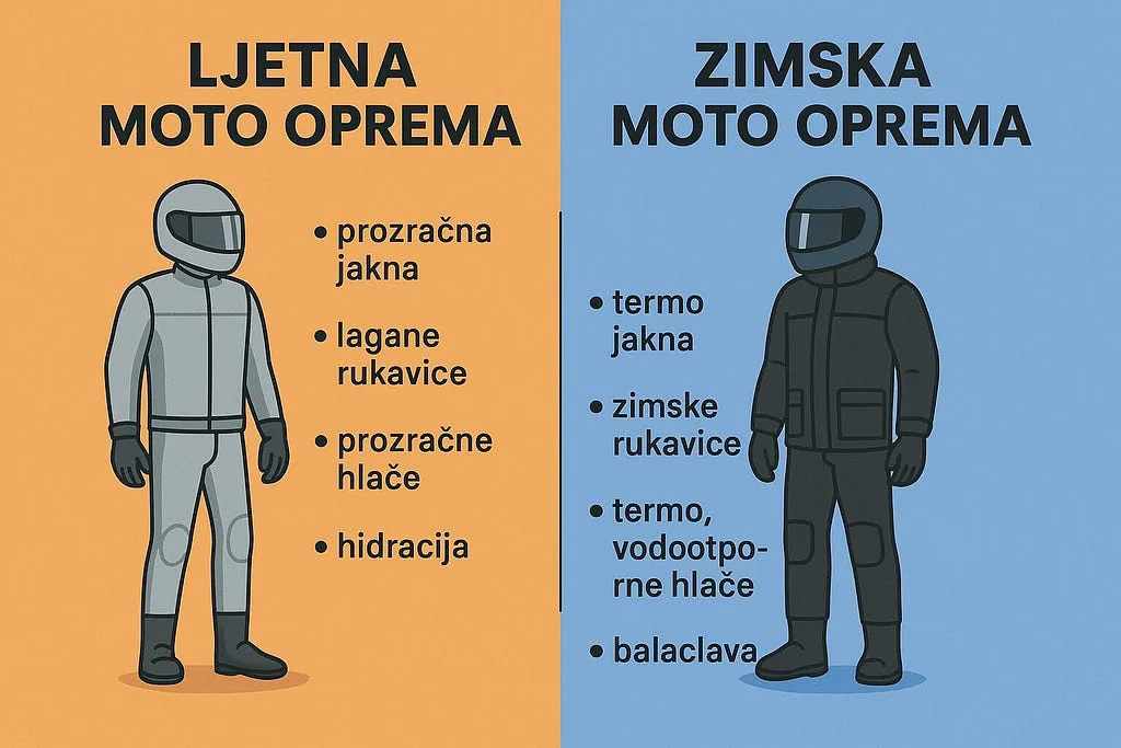 Ljetna vs. zimska moto oprema — kako se pravilno pripremiti?